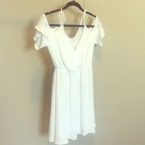 Lush open shoulder white dress